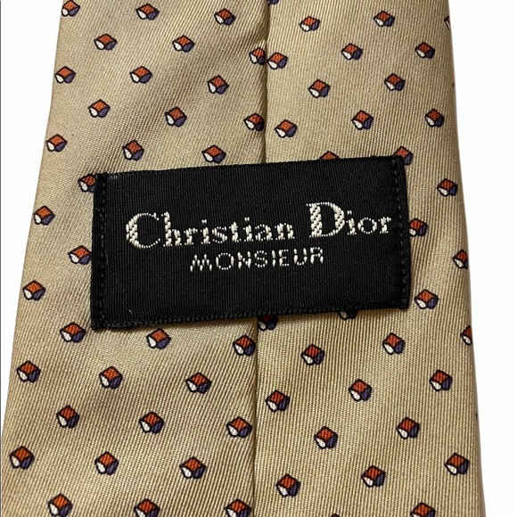Christian Dior Monsieur Silk Geometric Vintage Tie Necktie OS - Picture 3 of 8